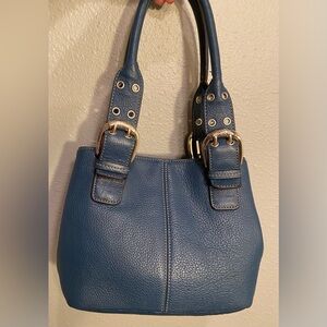 TIGNANELLO ~ Deep Blue ~ Excellent Cond~ Soft Pebble Leather ~ Shoulder Bag 💙🩶